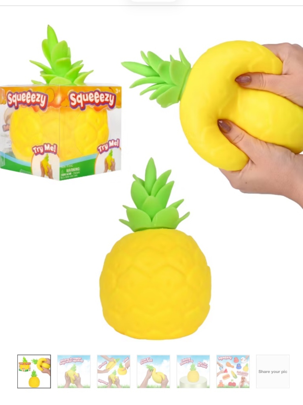 Sunny days Limited Edition Americana Collection Squeezy Pineapple Squishy Toy